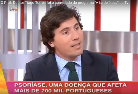 Prof. Tiago Torres, convidado na Tvi para falar de psoríase